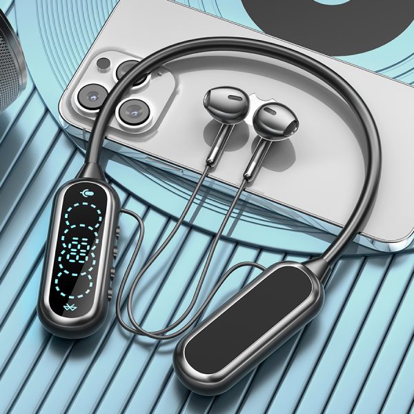 HiFi Surround Sound Dual-Driver Neckband Bluetooth Earphones with HD Karaoke Mic, Smart Digital Display, 50-Hour Playtime, Bluetooth 5.4, IPX5 Waterproof, TF Card Slot & Type-C Fast Charging, 4-Button Control - Image 6