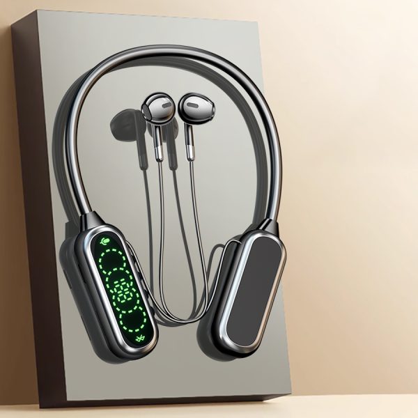 HiFi Surround Sound Dual-Driver Neckband Bluetooth Earphones with HD Karaoke Mic, Smart Digital Display, 50-Hour Playtime, Bluetooth 5.4, IPX5 Waterproof, TF Card Slot & Type-C Fast Charging, 4-Button Control - Image 8