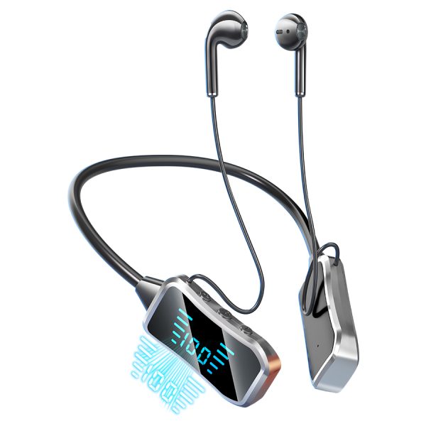 Neckband Bluetooth Earbuds - Live Streaming & Karaoke Monitor with Bass Boost, Game Sound Localization, 360° ACS Panoramic Sound, Digital Battery Display, Expandable Memory Card, Secure Fit for Sports - Image 2