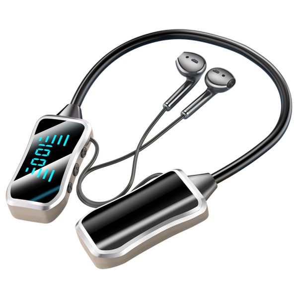 Neckband Bluetooth Earbuds - Live Streaming & Karaoke Monitor with Bass Boost, Game Sound Localization, 360° ACS Panoramic Sound, Digital Battery Display, Expandable Memory Card, Secure Fit for Sports