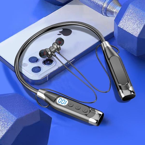 Neck-Hanging In-Ear Bluetooth 5.4 Sports Headphones-1280hour Ultra-Long Standby, 360°ACS Panoramic Sound, Karaoke Ear-Return, Sweat - and-Water Resistant, Memory Card Support, LED Battery Display, Compatible with All Mobile Phones - Image 5