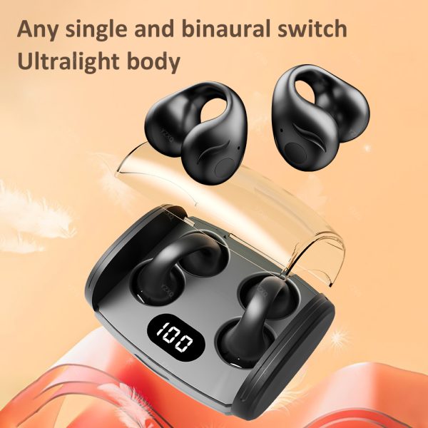 Clip-On Bluetooth Earphones 5.3 - Cinema-Grade HIFI Sound, Smart Noise Cancellation, Long Battery Life, IP54 Waterproof, Apple/Android Compatible, Low Latency Gaming, Pain-Free Comfort Fit, Secure for Sports - Image 18