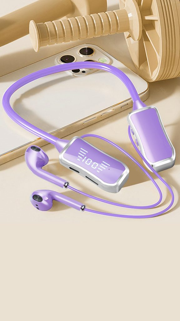 HONGBIAO SM 060 ANC Sports Neckband Earphones | BT5.2 for Apple/Huawei/Xiaomi | 8H Playback, Metal Gaming Design | Stereo Sound | OEM Customizable