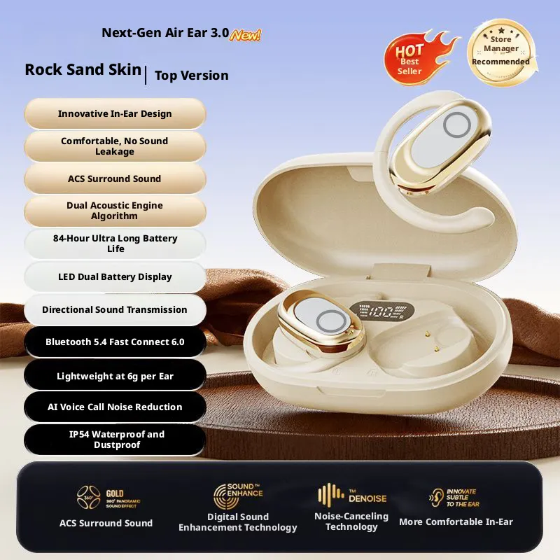 735y Open-Ear Bluetooth Headphones: 6g Ultra-Light Comfort, 999H Playback, HiFi Sound, ENC Cancelling & IP54 Waterproof - Image 3