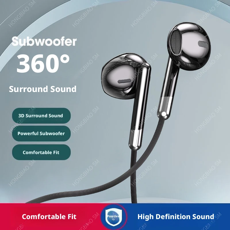 HONGBIAO SM G01 In-Ear Wired Earphones, 3.5 mm/Type-C Dual Interface, Hi-Fi Audio with Microphone, OEM/ODM Ready, Bulk Stock - Image 4