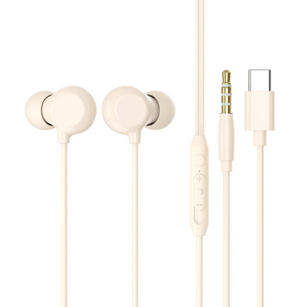 Genaite K5 Wired In-Ear Headphones, 3.5 mm/Type-C Dual Interfaces, for Sleep & Music, OEM/ODM Supported