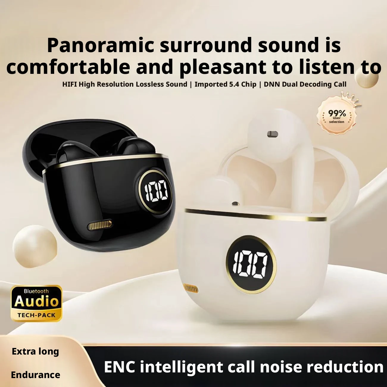 Junyino S190 In-Ear Headphones, Bluetooth 5.4 Noise Cancelling, Voice Control, Multi-Color In-Stock, OEM Customizable - Image 4