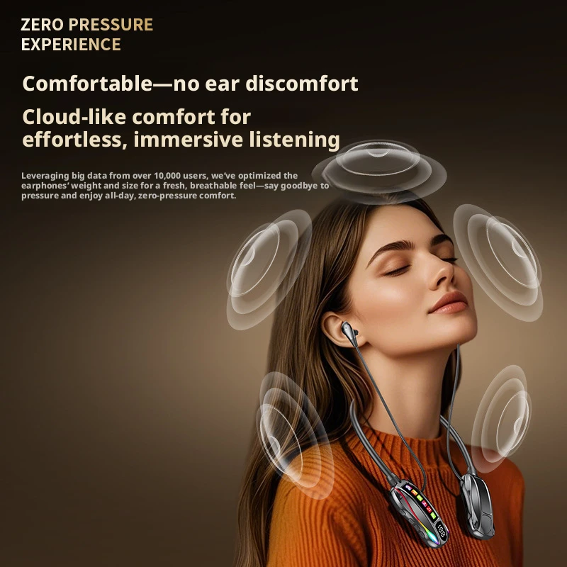 Neckband Bluetooth Headphones 911, Zhongke Lanxun Bluetooth 5.4, Low Latency for Gaming, KARAOKE Ear Return, Digital Display, Long Battery Life, Customizable - Image 5