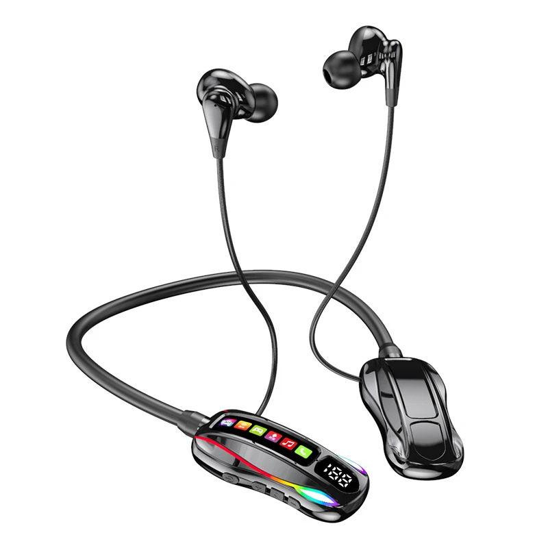 Neckband Bluetooth Headphones 911, Zhongke Lanxun Bluetooth 5.4, Low Latency for Gaming, KARAOKE Ear Return, Digital Display, Long Battery Life, Customizable