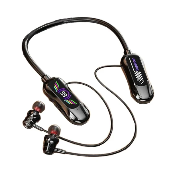 FD-6 Neckband Bluetooth Headphones, Bluetooth 5.4 with Zhongke Lanxun Chip, Long Battery Life Digital Display Sports Headset, OEM/ODM Customizable