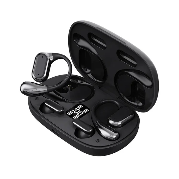Source Factory Customizable Q25 Ear Hook Bluetooth Headphones Bluetooth 5.4 Digital Display Screen OEM/ODM
